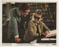 2a043 BREAKFAST AT TIFFANY'S color 8x10 still 1961 Peppard laughs with Audrey Hepburn in library!