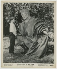 2a305 COLOSSUS OF NEW YORK 8.25x10 still 1958 great close up of the robot monster kneeling by boy!