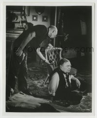 2a307 COMEDY OF TERRORS candid 8.25x10 still 1964 crew man with light meter by Peter Lorre on set!