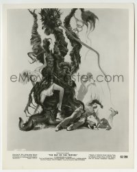 2a352 DAY OF THE TRIFFIDS 8.25x10 still 1962 classic horror, Joseph Smith art of monster attack!
