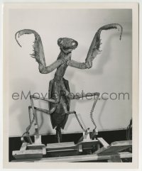 2a359 DEADLY MANTIS candid 8.25x10 still 1957 cool image of the monster model on movable platform!