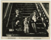 2a419 FALCON IN SAN FRANCISCO 8x10 still 1945 Tom Conway, Rita Corday & Sharyn Moffett on stairs!