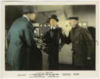 2a058 FLY color 8x10.25 still 1958 close up of Vincent Price & Herbert Marshall in laboratory!