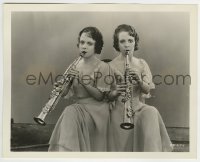 2a453 FREAKS deluxe 8x10 still 1932 Siamese twins The Hilton Sisters playing soprano saxophones!