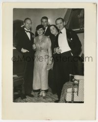 2a458 GARY COOPER/LESLIE HOWARD 8.25x10 still 1932 with Norma Shearer, Lionel Barrymore & Maxwell!