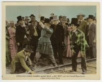 2a062 GO WEST color 8x10.25 still 1940 crowd watches Groucho, Chico & Harpo Marx on train tracks!