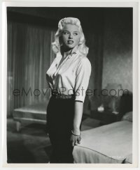2a519 I MARRIED A WOMAN 8.25x10 still 1958 close up of sexy blonde Diana Dors standing by bed!