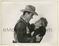 2a531 IN OLD OKLAHOMA 8x10.25 still 1943 romantic close up of John Wayne embracing Martha Scott!