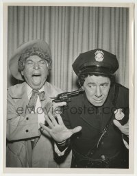 2a533 INCREDIBLE JEWEL ROBBERY TV 7x9.25 still 1959 laughing Harpo points gun at Chico Marx as cop!