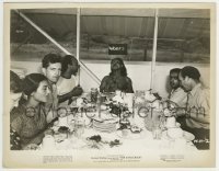 2a577 JUNGLE BOOK candid 8x10.25 still 1942 Sabu eating with crew under sign that says WOOFS!
