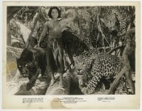 2a576 JUNGLE BOOK 8x10.25 still 1942 wonderful image of Sabu with panther & two leopards!