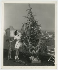 2a624 LOUISE CAMPBELL 8.25x10 still 1939 trying to decorate huge Christmas tree on Los Angeles roof!