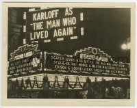 2a653 MAN WHO LIVED AGAIN candid 8x10.25 still 1936 cool theater front with huge marquee!