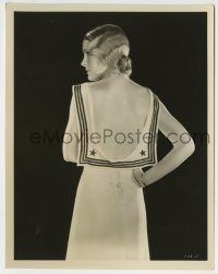 2a685 MIRIAM JORDAN 8x10.25 still 1930s modeling a backless sailor dress against black background!