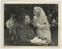 2a690 MONTE BLUE 8x10 still 1920s he's a wounded WWI soldier being helped by Red Cross nurse!
