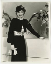 2a724 OLIVIA DE HAVILLAND 8x10.25 still 1930s smiling portrait in cool black outfit by Elmer Fryer!