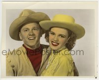 2a074 GIRL CRAZY color 8x10 still 1943 best portrait of Judy Garland & Mickey Rooney!