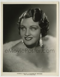 2a742 PATRICIA FARLEY 8x10 still 1930s head & shoulders portrait wearing fur & diamond earrings!