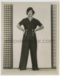 2a790 ROCHELLE HUDSON 8x10.25 still 1930s in navy blue flannel with white buttons & a tiny beret!