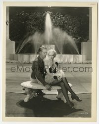 2a796 ROSALIE 8x10.25 still 1937 Nelson Eddy & sexy blonde Eleanor Powell sitting by water fountain