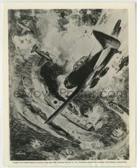 2a891 TEXAS TO TOKYO 8.25x10 still 1943 art of WWII plane dive bombing Japanese carrier!