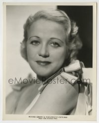 2a990 WYNNE GIBSON 8x10.25 still 1930s close portrait of the pretty blonde with ribbons on dress!
