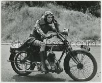 2a996 ZEPPELIN 7.75x9.5 still 1971 great portrait of sexy Elke Sommer on a Sunbeam motorcycle!