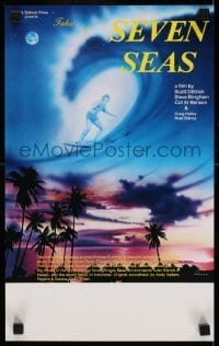 2b029 TALES OF THE SEVEN SEAS Aust special poster 1981 cool surfing image and art of surfer in sky!