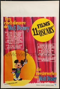 2b801 LES CHEFS D'OEUVRE DE WALT DISNEY Belgian 1960s cool cartoon art of Mickey Mouse w/Oscar!