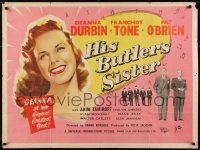 2b068 HIS BUTLER'S SISTER British quad 1943 c/u of Deanna Durbin, Franchot Tone, Pat O'Brien