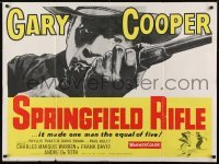 2b073 SPRINGFIELD RIFLE British quad 1952 cool close-up of Gary Cooper with rifle!