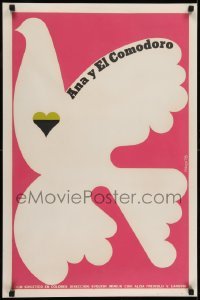 2b171 ANNA I KOMANDOR Cuban R1990s cool art of peace dove over pink background by Niko!