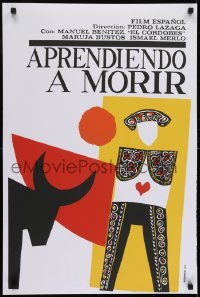 2b172 APRENDIENDO A MORIR Cuban R1990s Pedro Lazaga, El Cordobes, cool Reboiro bullfighting art!