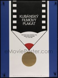 2b090 KUBANSKY FILMOVY PLAKAT museum Czech 24x32 1987 art of a pencil above gold dot by Weinfurter!