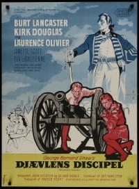 2b120 DEVIL'S DISCIPLE Danish 1960 Burt Lancaster, Kirk Douglas & Laurence Olivier with cannon!