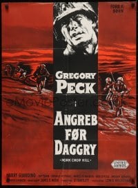 2b147 PORK CHOP HILL Danish 1960 Gustav Rehberger art of Korean War soldier Gregory Peck!