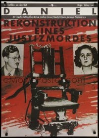 2b410 DANIEL East German 23x32 1986 image of Julius and Ethel Rosenberg and electric chair!