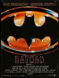 2b052 BATMAN French 16x21 1989 directed by Tim Burton, Nicholson, Keaton, cool image of Bat logo!