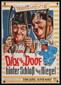 2b322 PARDON US German R1960s Bonne art of convicts Stan Laurel & Oliver Hardy, classic!