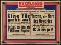 2b336 DOOR OPENS/TARZAN THE APE MAN/KAMPF German 14x19 1933 Excelsior theater advertisement!