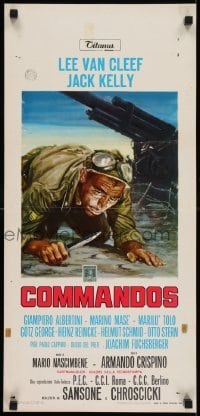2b477 COMMANDOS Italian locandina 1972 Lee Van Cleef, Jack Kelly, WWII, different artwork!