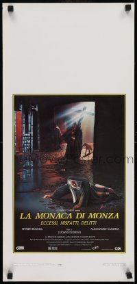 2b482 DEVILS OF MONZA Italian locandina 1987 wild Piero art of nun & creepy guy with cross!