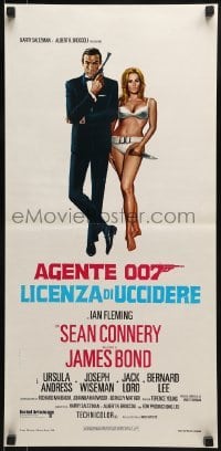 2b486 DR. NO Italian locandina R1971 Sean Connery as James Bond & sexy Ursula Andress in bikini!