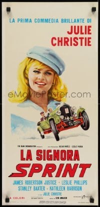 2b491 FAST LADY Italian locandina 1967 different art of Julie Christie & cool old racing car!