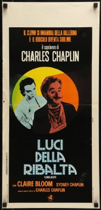2b507 LIMELIGHT Italian locandina R1970s completely different artistic image of Chaplin!