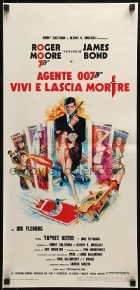 2b508 LIVE & LET DIE Italian locandina R1970s completely different art of Roger Moore as James Bond!