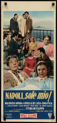 2b515 NAPOLI SOLE MIO Italian locandina 1960 completely different images of Arena and top cast!