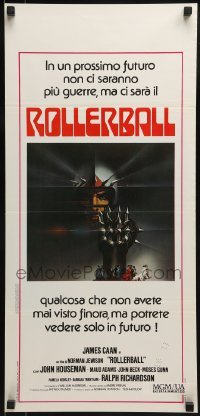 2b526 ROLLERBALL Italian locandina 1975 a future where war does not exist, Bob Peak art!