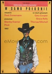 2b568 HIGH NOON Polish 27x38 R1987 Marszalek art of Gary Cooper, Fred Zinnemann cowboy classic!