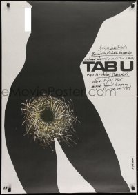 2b602 TABU Polish 26x38 1987 great erotic Andrzej Pagowski art of naked woman silhouette!